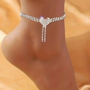 New Heart Rhinestone Anklet